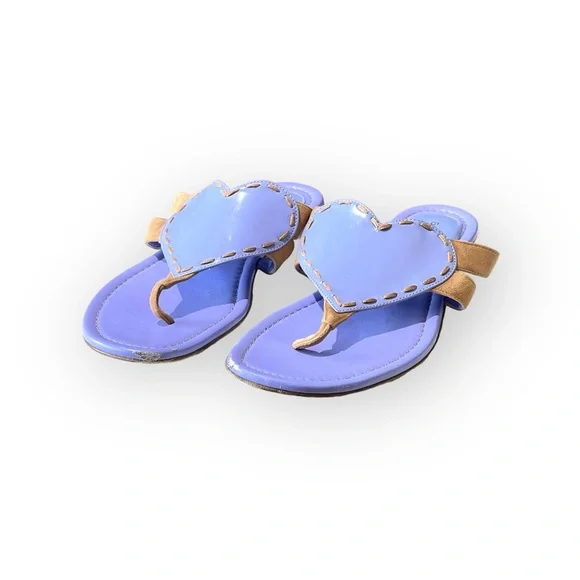 Sergio Rossi ❤︎︎ Heart Shaped Thong Leather Sandals ❤︎︎ Cornflower Blue ❤︎︎ 36 - Picture 8 of 16
